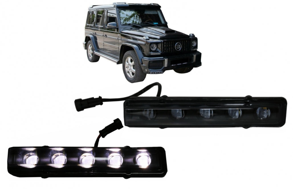 LED DRL Daytime Running Lights G65 Design Black for Mercedes G-Class W463 (1989–2012)