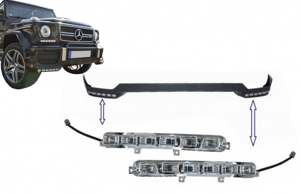 LED DRL Lights for Front Bumper Spoiler Extension for Mercedes G-Class W463 (1989–2017)