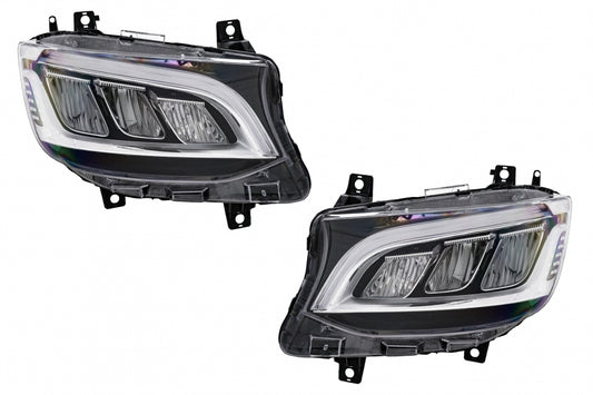 LED Headlights Black for Mercedes Sprinter III W907 W910 (2019–2027) for Halogen LHD