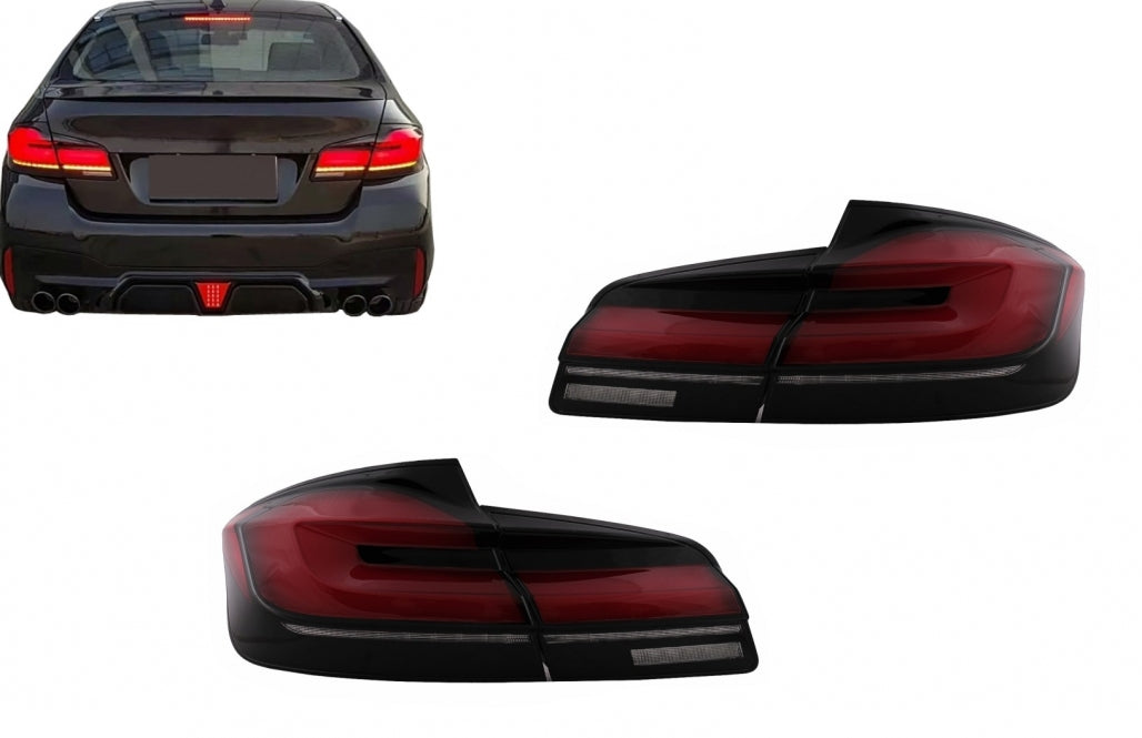 LED Taillights G30 Style Red Black Sequential for BMW 5 Series F10 (2011–2017)