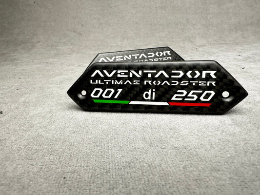 Lamborghini Aventador Ultimate Roadster (2011-2022) 1 di 250 Carbon Interior Emblem Badges for Door Panel