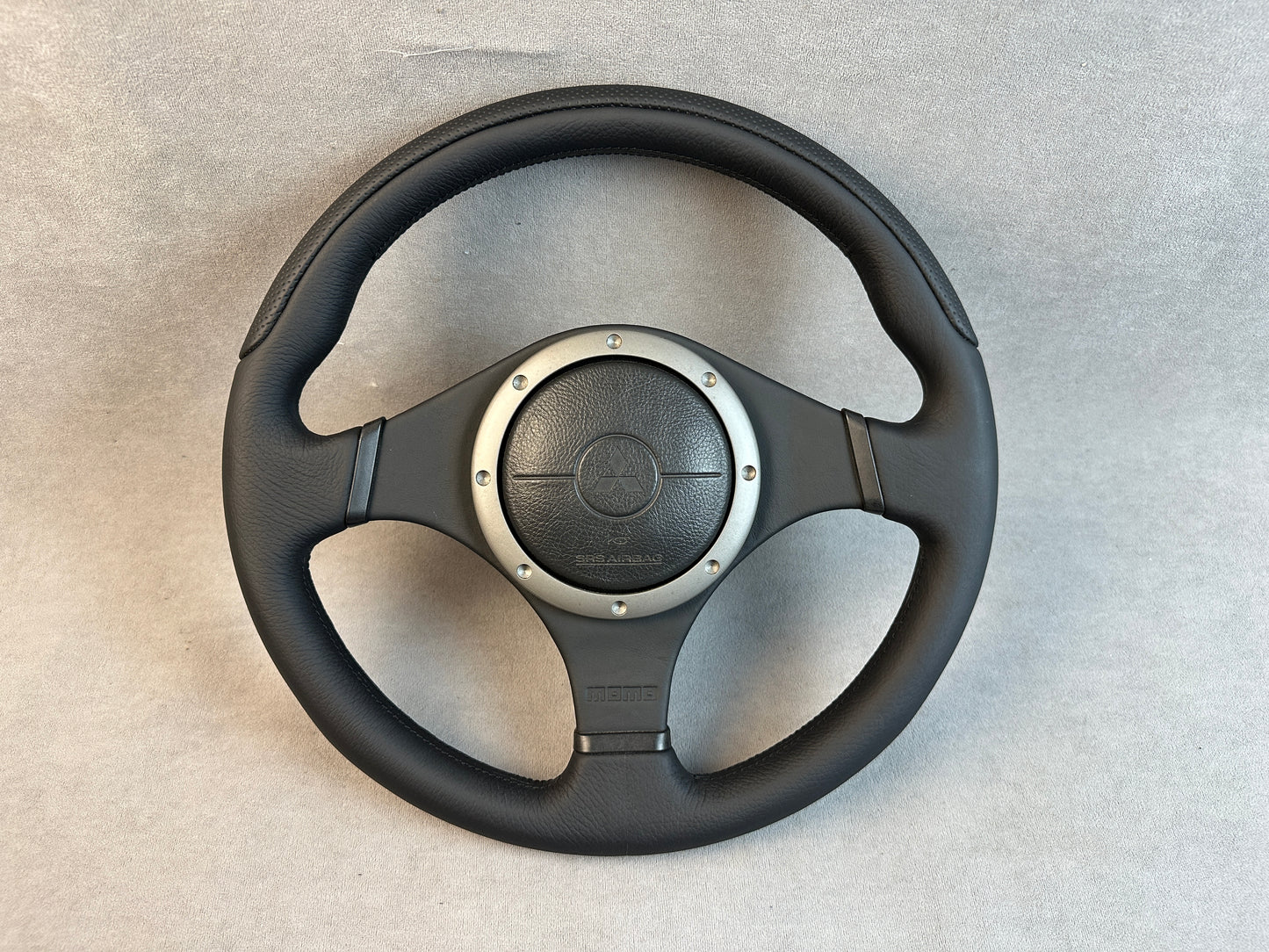 OEM MOMO leather steering wheel with leather center airbag for Evo 7 8 9