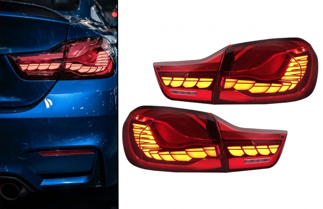OLED Taillights Red Clear Dynamic Sequential for BMW 4 Series F32 F33 F36 / M4 F82 F83 (2013–2019)
