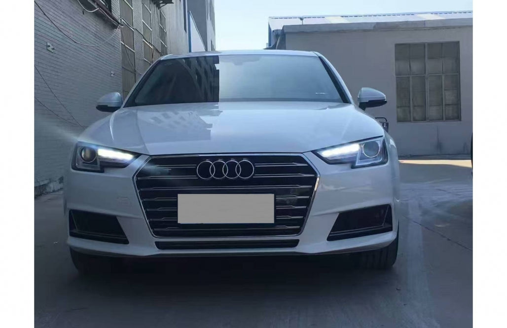 RS4 Design Black Edition Side Grilles / Lower Bumper Grille Covers for Audi A4 B9 Sedan / Avant (2016–2018)