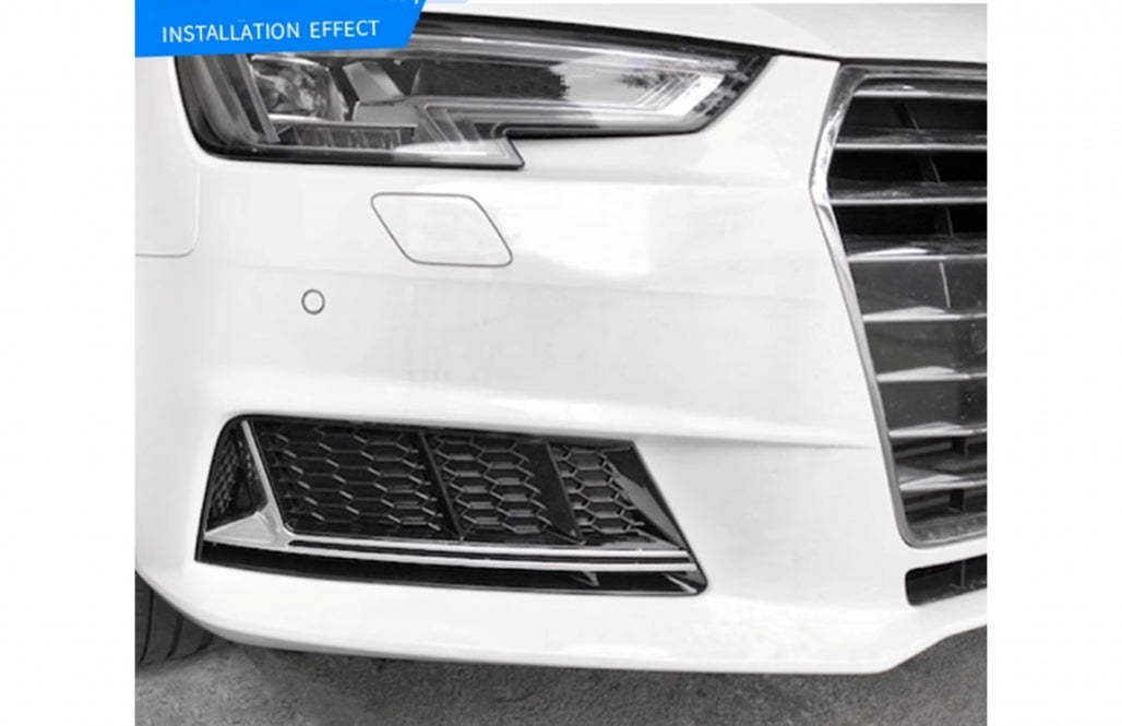 RS4 Design Side Grilles / Lower Bumper Grille Covers for Audi A4 B9 Sedan / Avant (2016–2018)