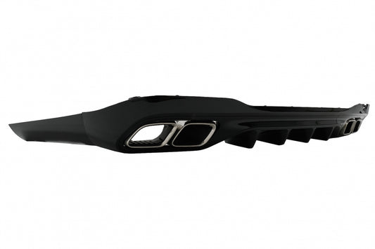 Rear Bumper Diffuser C63 Design with Chrome Exhaust Tips for Mercedes C-Class W206 S206 AMG Sport Line (2021–Up)