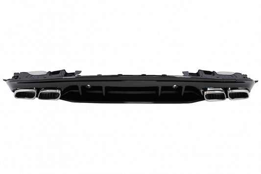 Rear Bumper Diffuser C63S Design with Chrome Tips for Mercedes C-Class W205 S205 Sport Line (2014–2020)