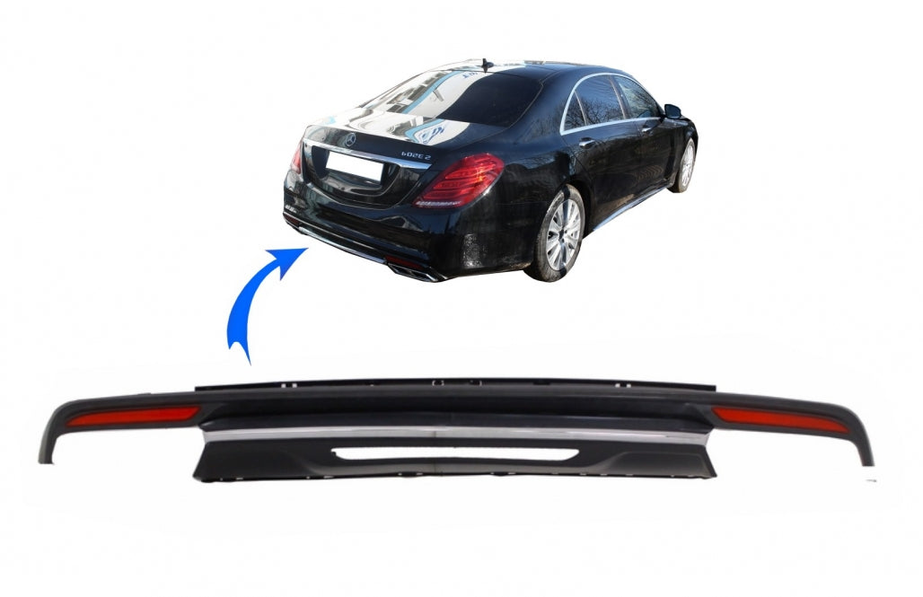 Rear Bumper Diffuser S63 Design for Mercedes S-Class W222 AMG Sport Package (2013–06.2017)