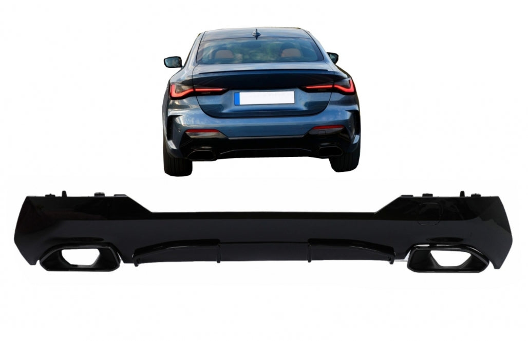 Rear Bumper Diffuser with Black Exhaust Tips M440i Design for BMW 4 Series G22 G23 (2020–Up)