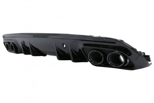 Rear Bumper Diffuser with Exhaust Tips C43 Night Package Design for Mercedes C-Class W205 S205 AMG Line (2014–2020)