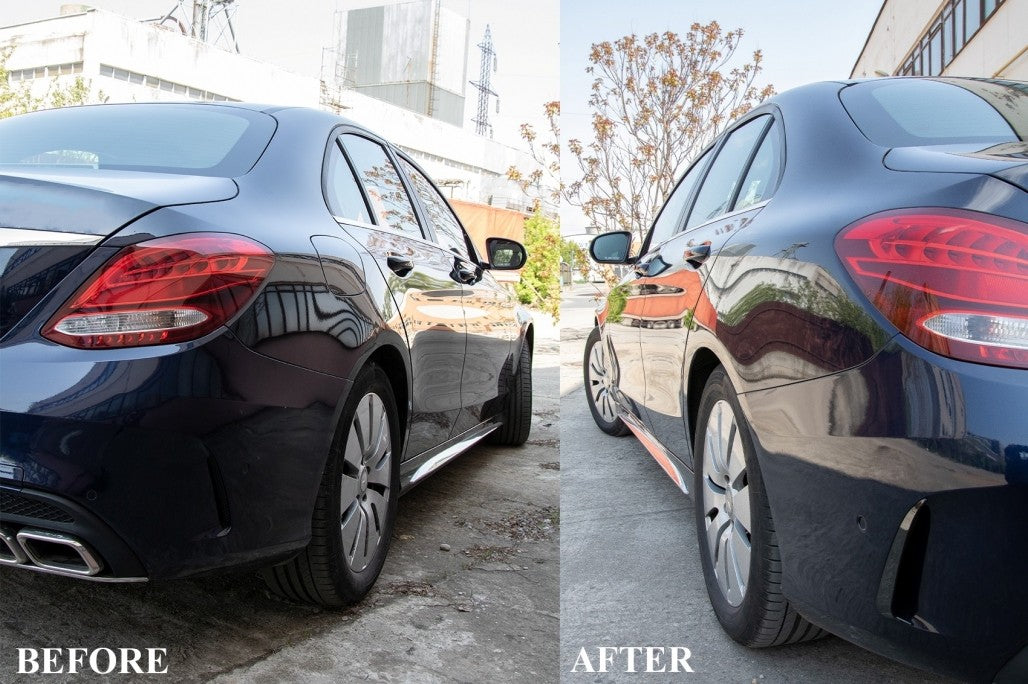 Rear Bumper Flaps Side Fins Carbon Film for Mercedes C-Class W205 Sedan AMG Line (2014–2020)