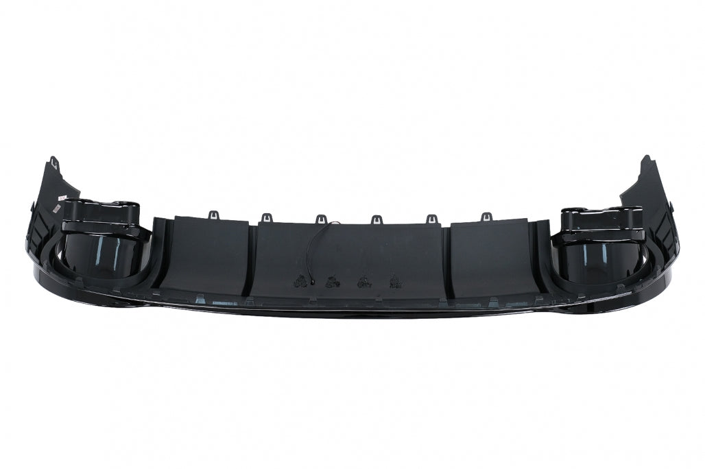 Rear Bumper Valance Diffuser compatible with Audi A3 8Y Hatchback S-Line and S3 2020-up, aggressive sport design with brake light integration.
