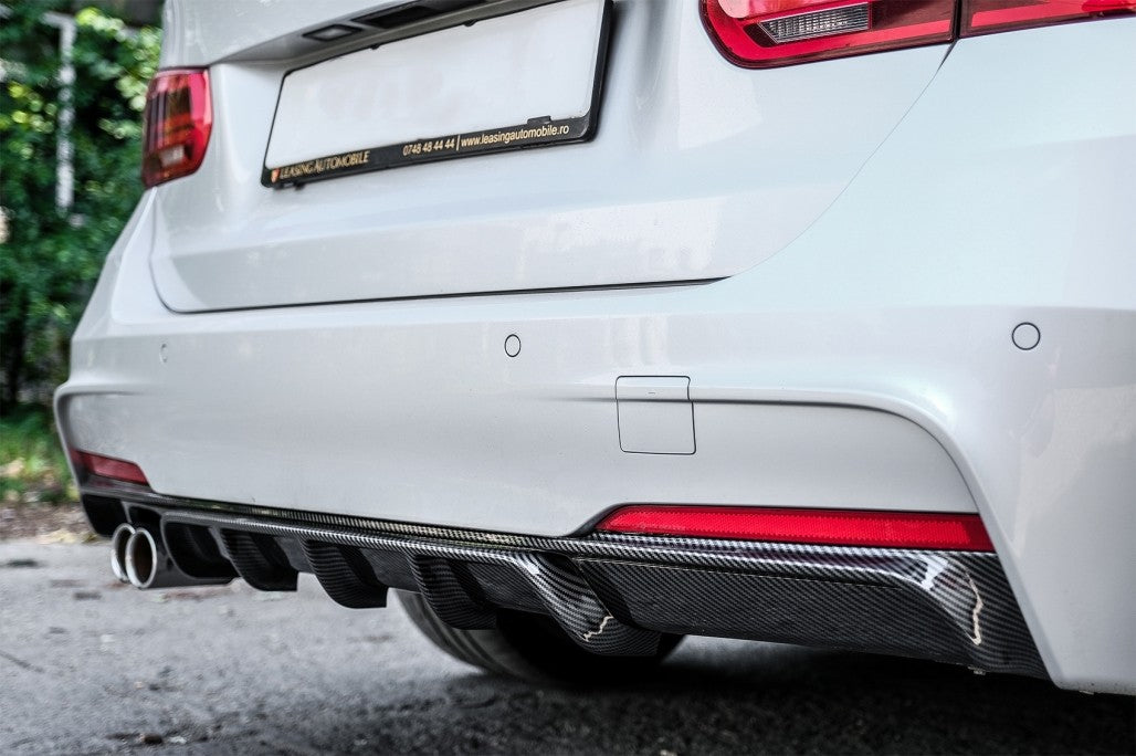 Rear Diffuser Carbon Look Left Outlet M Design for BMW 3 Series F30 F31 (2011–2019)