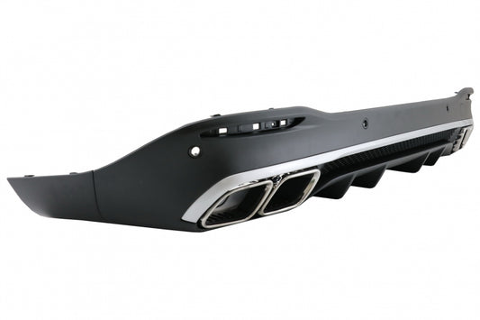 Rear Diffuser GLE63 Design with Silver Exhaust Tips for Mercedes GLE W167 SUV (2019–Up)