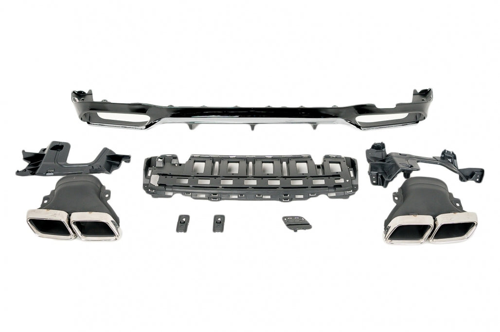 Rear Diffuser with Chrome Exhaust Tips E63 Design for Mercedes E-Class W213 Sport Line (2016–2019)