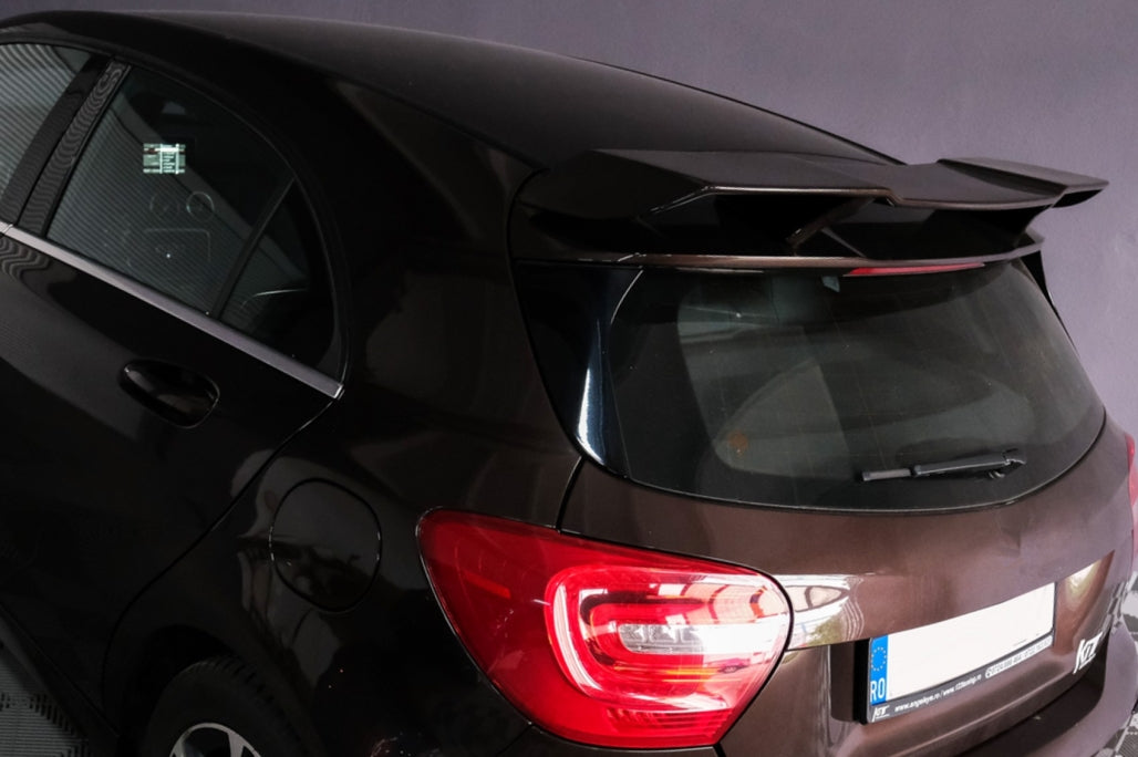 Roof Boot Lid Spoiler A45 Design Piano Black for Mercedes A-Class W176 (2012–2018)