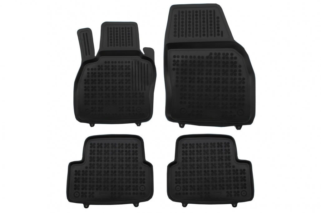 Rubber Floor Mat Black compatible with Audi A1 II GB 2018-up Sportback and Citycarver, custom-fit, 3 cm edge, odor-free material.