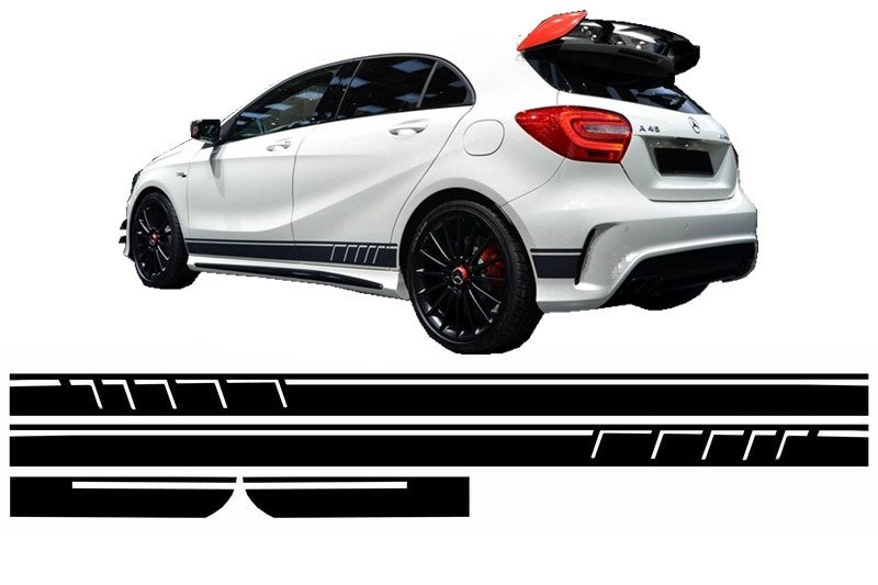Side Decals Matte Black Vinyl for Mercedes CLA W117 C117 X117 and A-Class W176 (2012–Up)