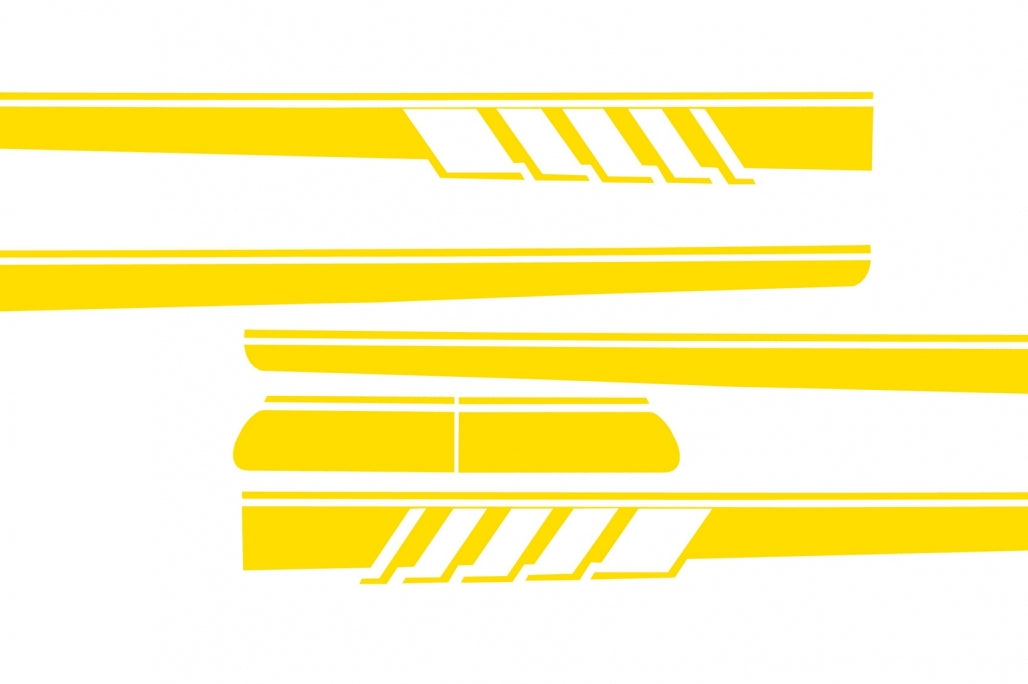 Side Decals Matte Yellow for Mercedes C-Class C205 A205 (2014–Up)