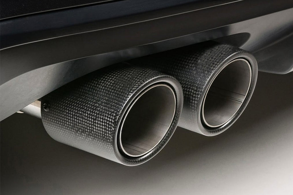 Universal Exhaust Muffler Tip Matte Carbon Fiber 5.8 cm Inlet Left Side