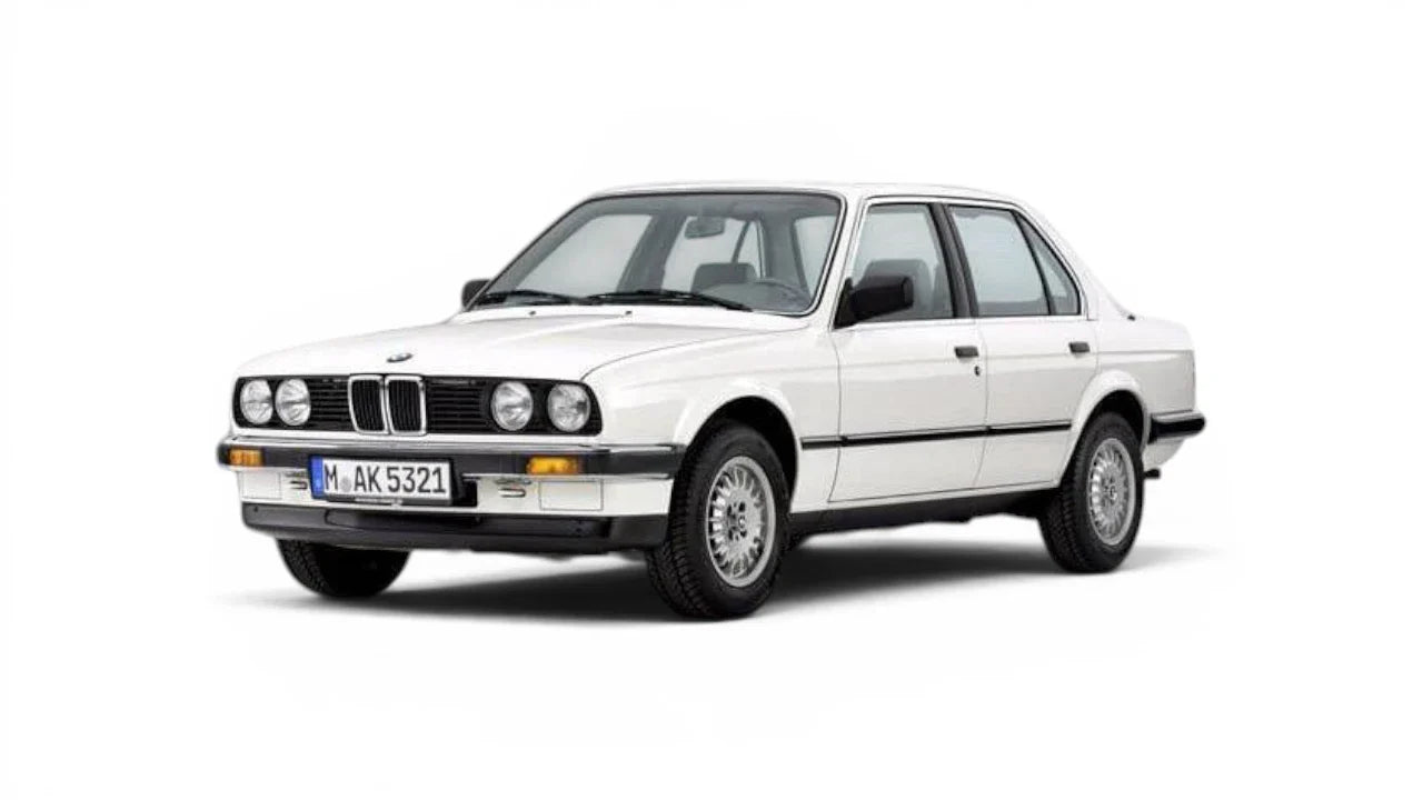 BMW 3 Series Sedan E30 1982-1992 aftermarket styling parts, grilles, emblems, carbon fiber parts, spoilers, diffusers, and exterior accessories