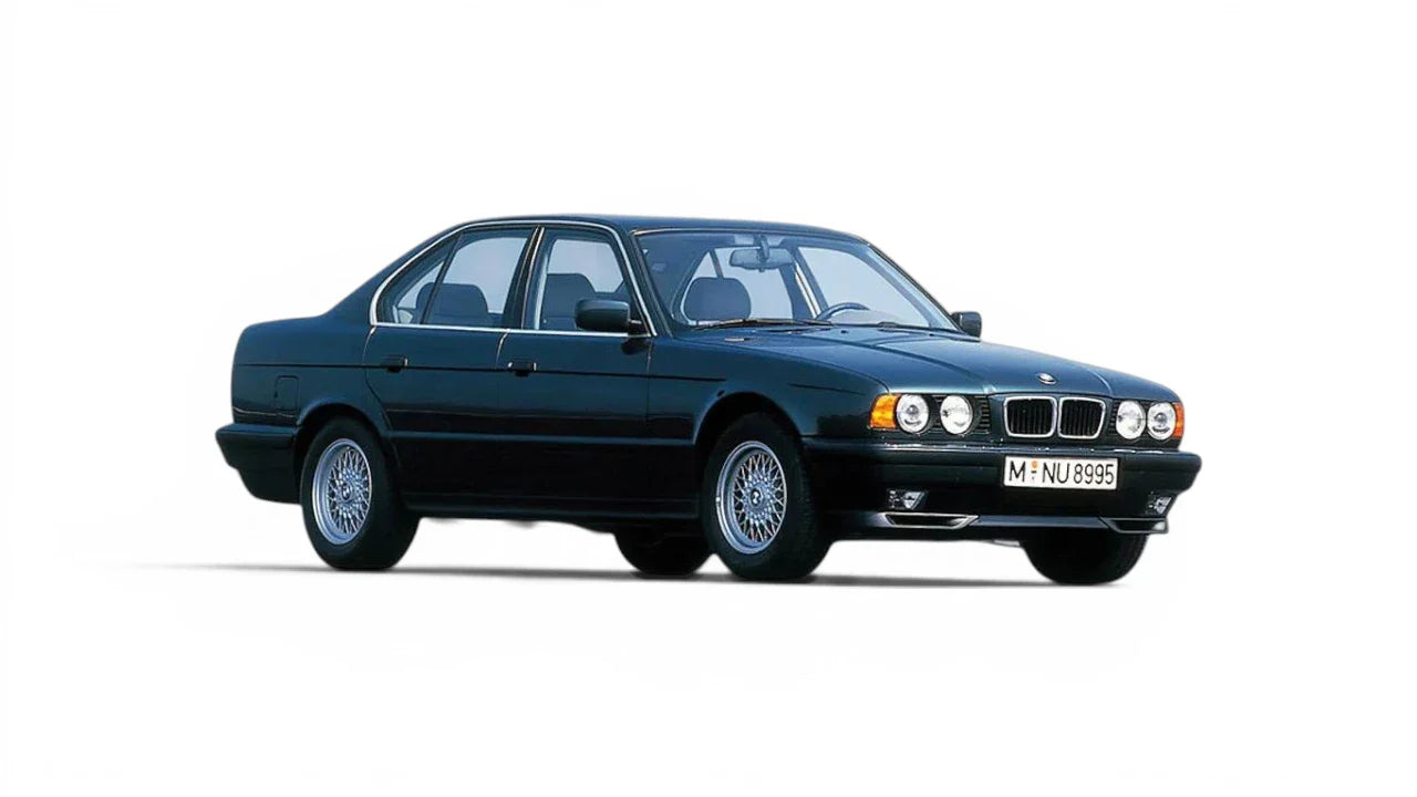 BMW 5 Series Sedan E34 1987-1995 aftermarket styling parts, grilles, emblems, carbon fiber parts, spoilers, diffusers, and exterior accessories
