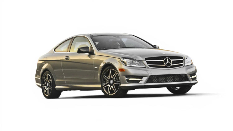 Mercedes-Benz C-Class Coupe C204 2007-2014 aftermarket styling parts, grilles, emblems, carbon fiber parts, spoilers, diffusers, and exterior accessories