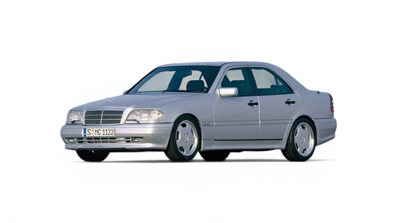 Mercedes-Benz C-Class W202 1993-2000 aftermarket styling parts, grilles, emblems, carbon fiber parts, spoilers, diffusers, and exterior accessories