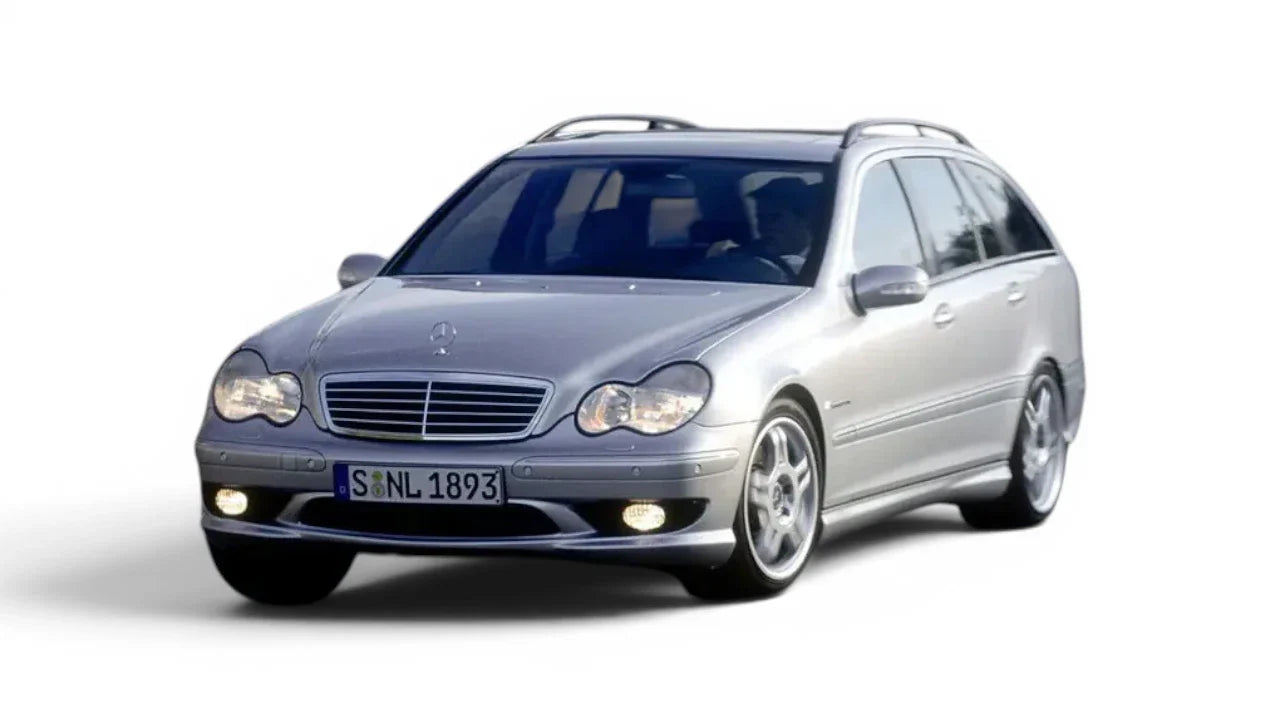 Mercedes-Benz C-Class T-Modell S203 2001-2007 aftermarket styling parts, grilles, emblems, carbon fiber parts, spoilers, diffusers, and exterior accessories