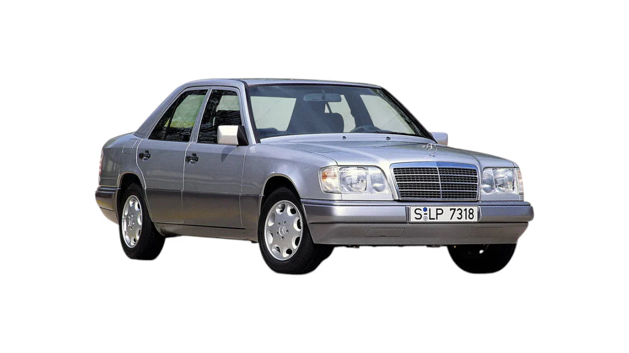 Mercedes-Benz E-Class Sedan W124 Facelift 1993-1995 aftermarket styling parts, grilles, emblems, carbon fiber parts, spoilers, diffusers, and exterior accessories