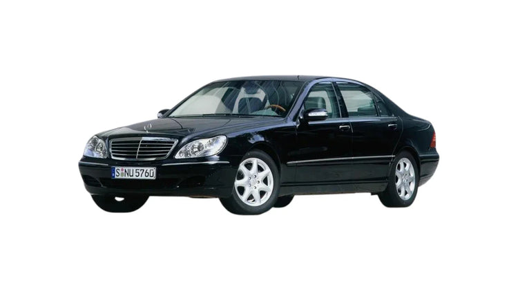 Mercedes-Benz S-Class W220 Facelift 2002-2005 aftermarket styling parts, grilles, emblems, carbon fiber parts, spoilers, diffusers, and exterior accessories