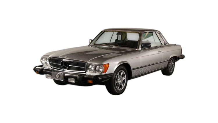 Mercedes-Benz SL Coupe C107 1972-1981 aftermarket styling parts, grilles, emblems, carbon fiber parts, spoilers, and exterior accessories