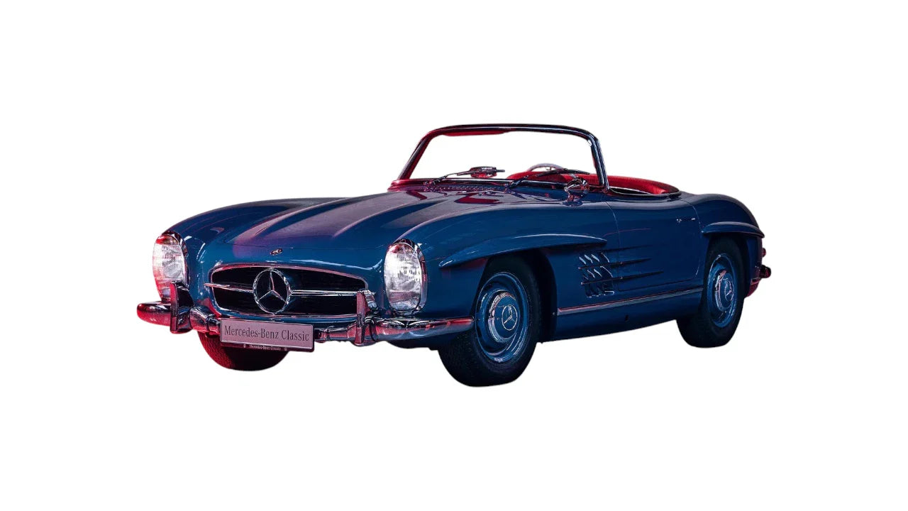 Mercedes-Benz SL Roadster R198 1957-1963 aftermarket styling parts, grilles, emblems, restoration accessories, chrome trim, and exterior upgrades