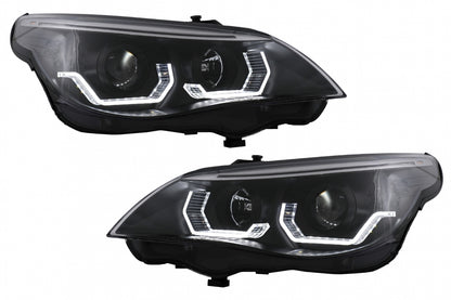 3D LED Angel Eyes Headlights LCI Design for BMW 5 Series E60 E61 (2003–2007)