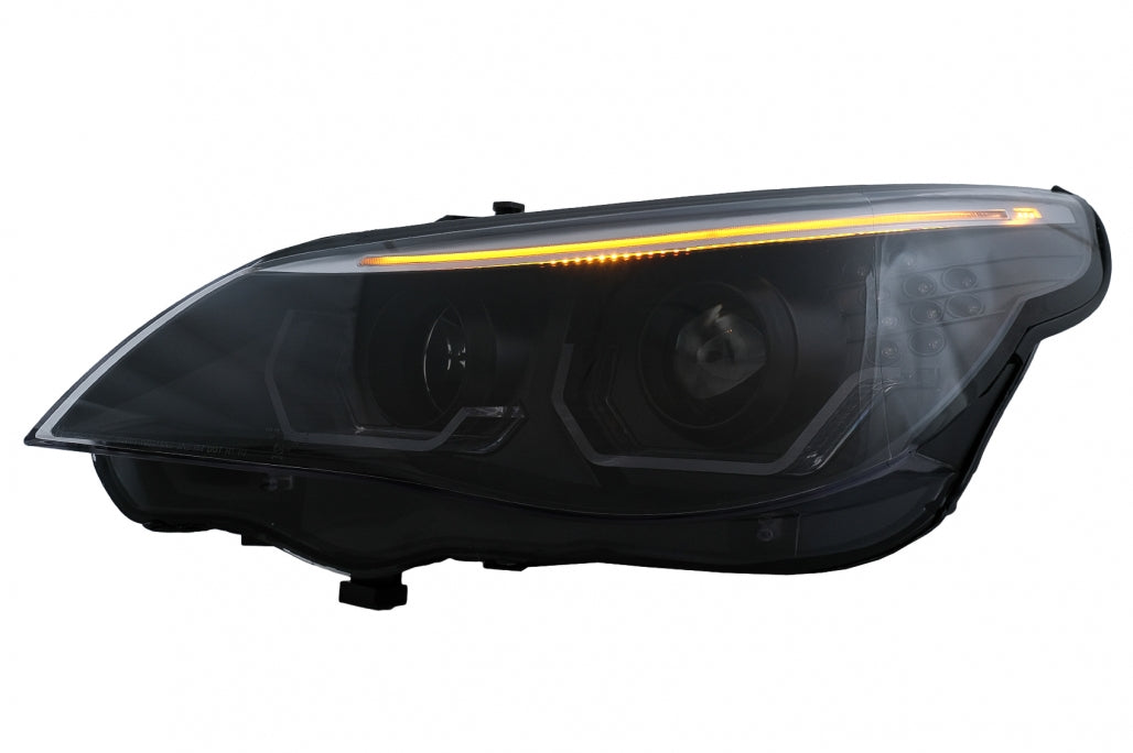 3D LED Angel Eyes Headlights LCI Design for BMW 5 Series E60 E61 (2003–2007)