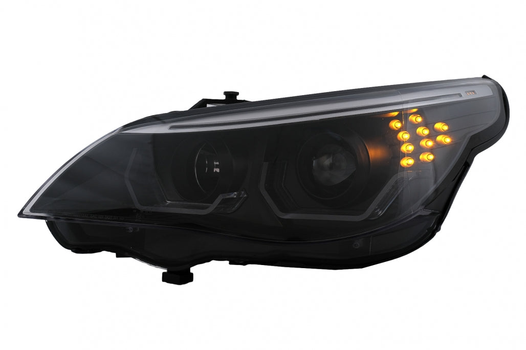 3D LED Angel Eyes Headlights LCI Design for BMW 5 Series E60 E61 (2003–2007)