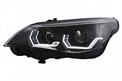 3D LED Angel Eyes Headlights LCI Design for BMW 5 Series E60 E61 (2003–2007)
