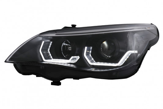 3D LED Angel Eyes Headlights LCI Design for BMW 5 Series E60 E61 (2003–2007)