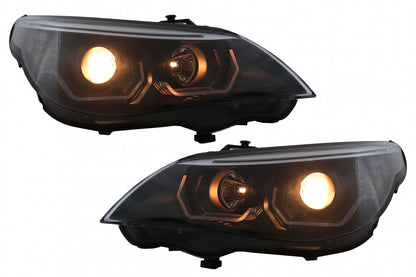 3D LED Angel Eyes Headlights LCI Design for BMW 5 Series E60 E61 (2003–2007)