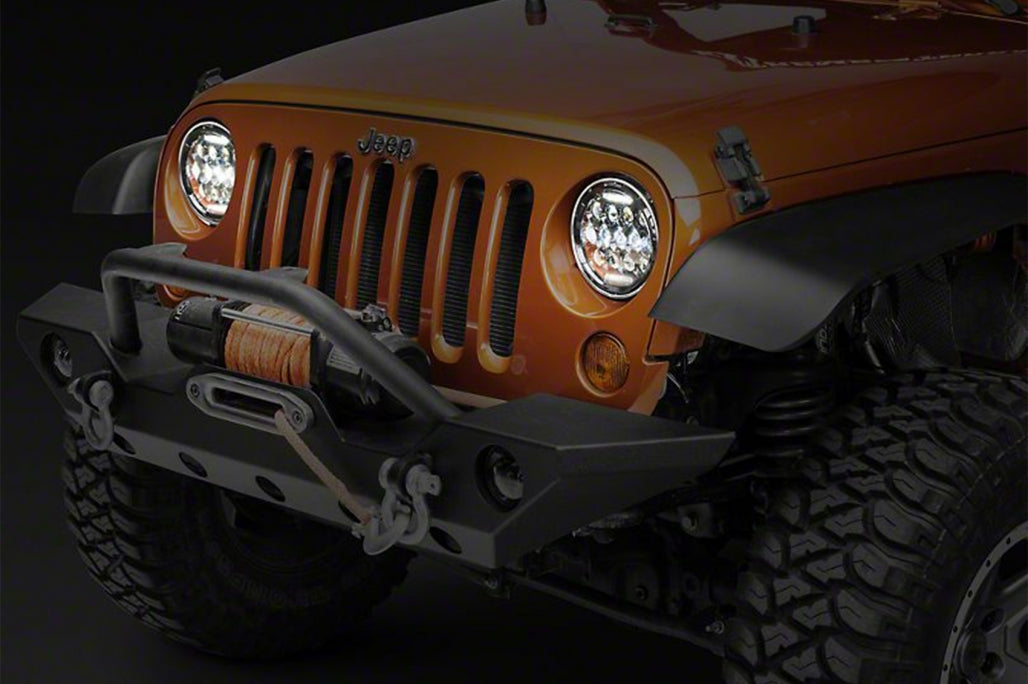 7 Inch CREE LED Headlights Amber Halo DRL for Jeep Wrangler TJ & JK (1997–2018)