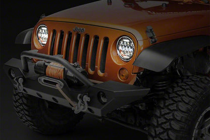 7 Inch CREE LED Headlights Amber Halo DRL for Jeep Wrangler TJ & JK (1997–2018)