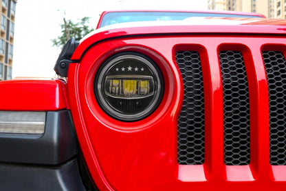 7 Inch CREE LED Headlights Angel Eye Halo DRL 5 Stars Design for Jeep Wrangler JK TJ JL (1997–2017)