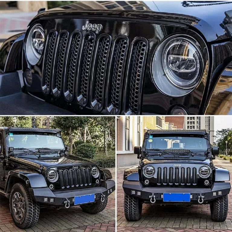 7 Inch CREE LED Headlights Angel Eye Halo DRL 5 Stars Design for Jeep Wrangler JK TJ JL (1997–2017)