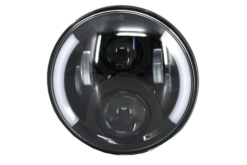 7 Inch CREE LED Headlights Half Halo Black for Jeep Wrangler JK (2007–2017) Mercedes G-Class W463 (1989–2017) Land Rover Defender
