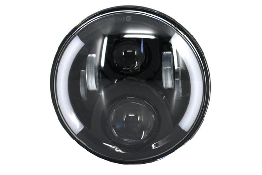 7 Inch CREE LED Headlights Half Halo Black for Jeep Wrangler JK (2007–2017) Mercedes G-Class W463 (1989–2017) Land Rover Defender