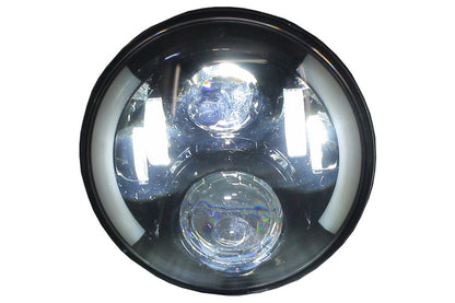 7 Inch CREE LED Headlights Half Halo Black for Jeep Wrangler JK (2007–2017) Mercedes G-Class W463 (1989–2017) Land Rover Defender