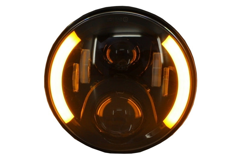 7 Inch CREE LED Headlights Half Halo Black for Jeep Wrangler JK (2007–2017) Mercedes G-Class W463 (1989–2017) Land Rover Defender