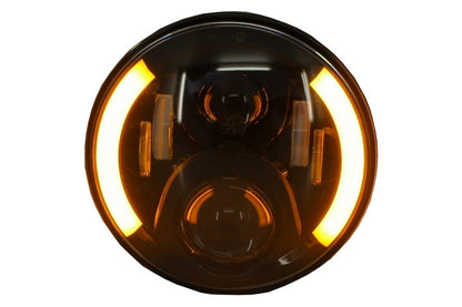 7 Inch CREE LED Headlights Half Halo Black for Jeep Wrangler JK (2007–2017) Mercedes G-Class W463 (1989–2017) Land Rover Defender