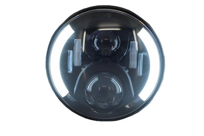 7 Inch CREE LED Headlights Half Halo Black for Jeep Wrangler JK (2007–2017) Mercedes G-Class W463 (1989–2017) Land Rover Defender