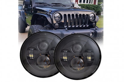 7 Inch CREE LED Headlights for Jeep Wrangler JK TJ LJ, Land Rover Defender, Mercedes W463 Black